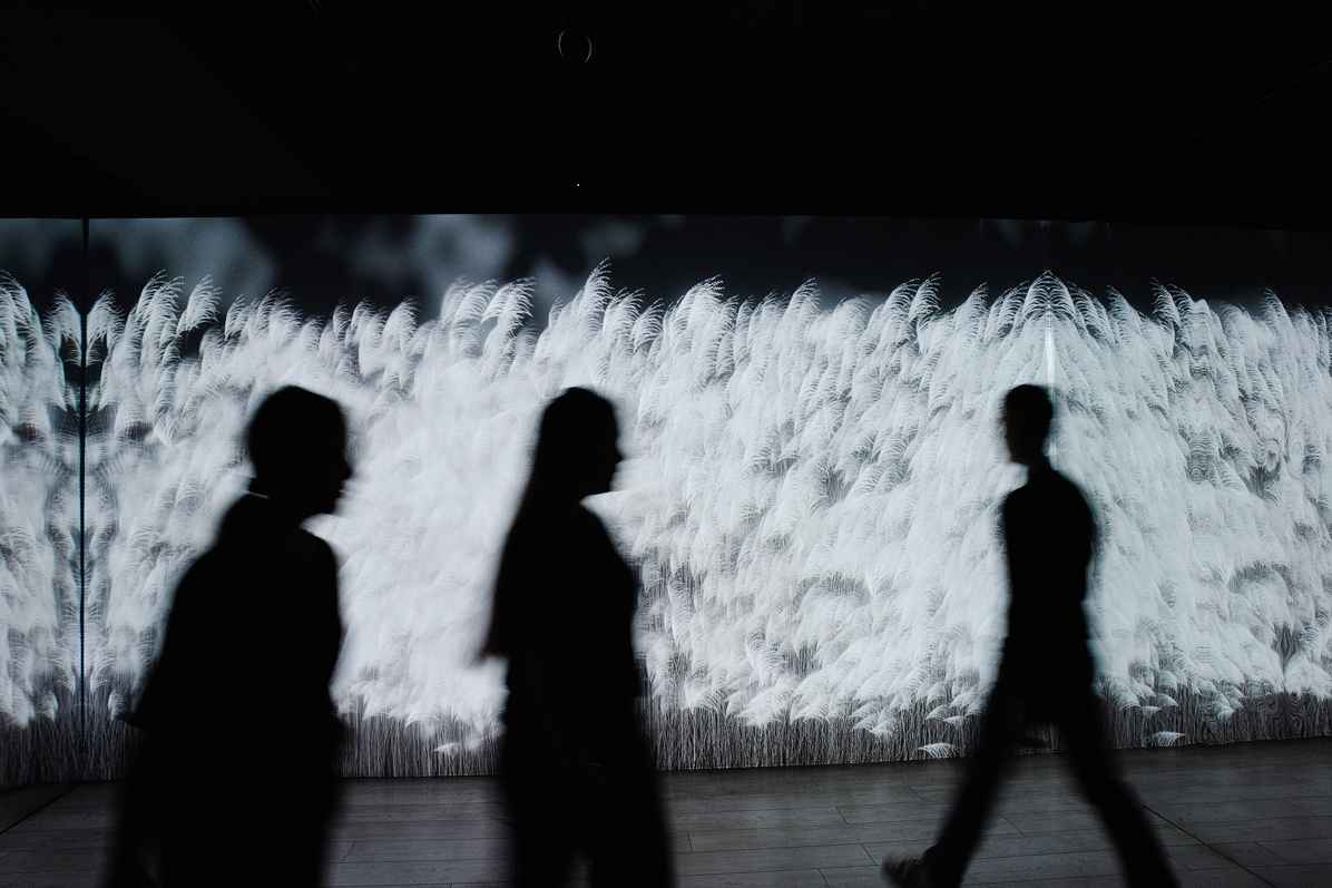 Visitors inside a Sensorica installation
